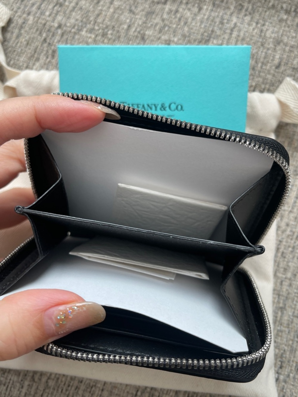 Tiffany & Co. Black Leather Zip Wallet - Picture 5 of 5